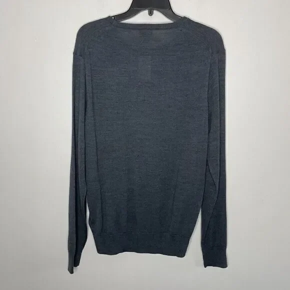 J.CREW Sweater Mens M Gray Machine-Washable Merino Wool Blend Pullover NEW AP638